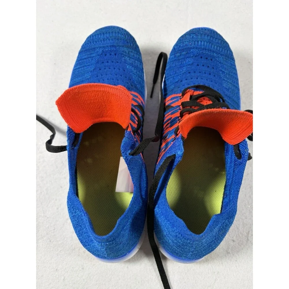 Nike Boys Blue Orange Free RN Flyknit 834362-401 Athletic Running Shoes Sz 6.5y